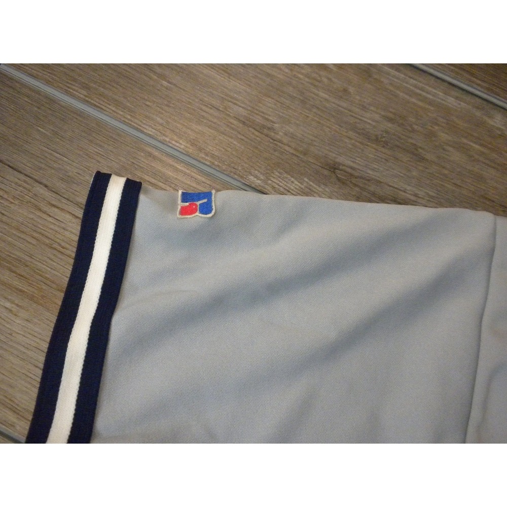Russell Athletic Baseball Jersey L Gray Blank Button Down Vintage MLB Model USA - Picture 5 of 9